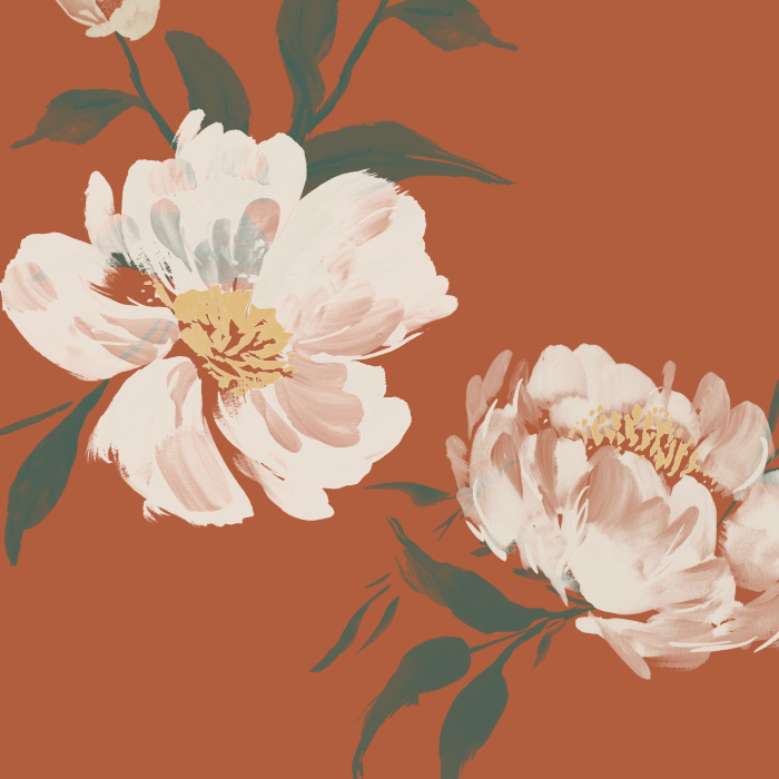 Update the look of any room in your home with our Painted Peonies Peel And Stick Removable Wallpaper.