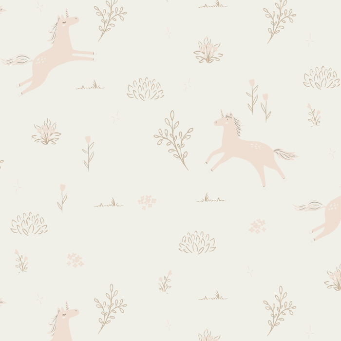 Create the most magical and fantastical nursery or playroom with our Unicorn Field Peel And Stick Removable Wallpaper.