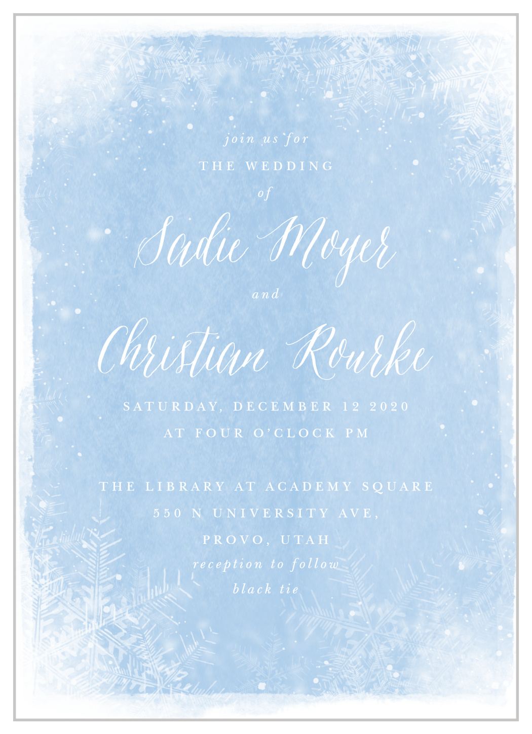 Cozy Frost Wedding Invitations