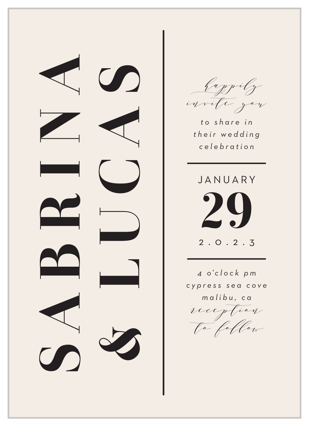 Cutest Couple Portrait Wedding Invitations