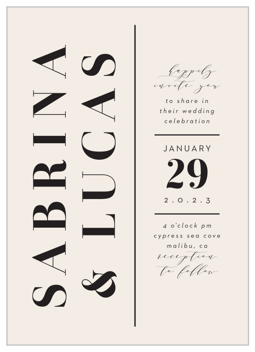 Bring family and friends together to attend your ceremony with our Cutest Couple Portrait Wedding Invitations.