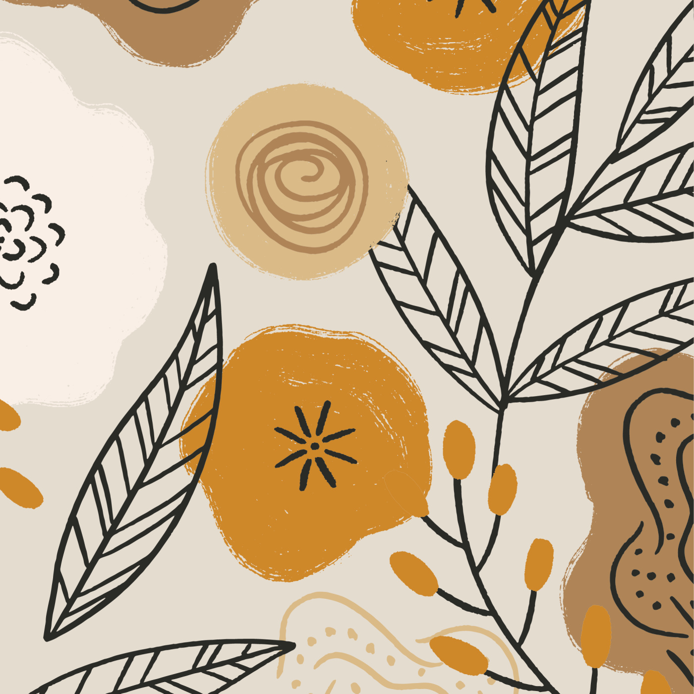 Sketched Floral Wallpaper