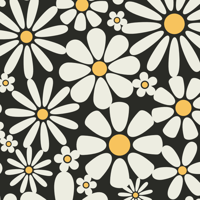 Add a cute accent wall of daisies to your interior with our Nostalgic Flowers Peel And Stick Removable Wallpaper. 