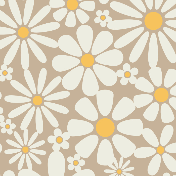 Add a cute accent wall of daisies to your interior with our Nostalgic Flowers Peel And Stick Removable Wallpaper. 
