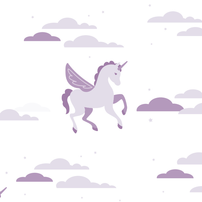 Refresh the look of your child's bedroom or playroom with our Flying Alicorn Peel And Stick Removable Wallpaper.