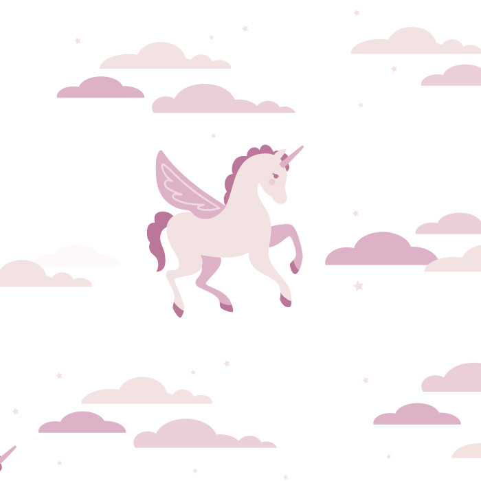 Refresh the look of your child's bedroom or playroom with our Flying Alicorn Peel And Stick Removable Wallpaper.