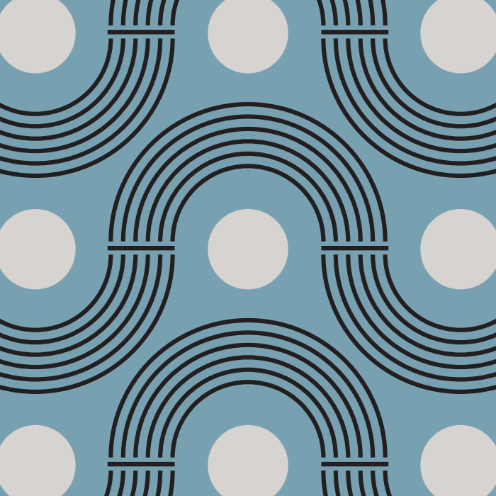 Add an abstract and geometric design to any wall of your interior with our Midcentury Waves Peel And Stick Removable Wallpaper. 