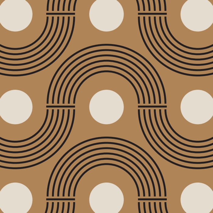 Add an abstract and geometric design to any wall of your interior with our Midcentury Waves Peel And Stick Removable Wallpaper. 