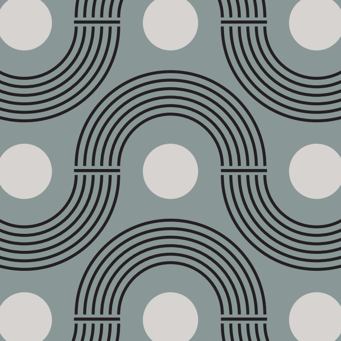 Add an abstract and geometric design to any wall of your interior with our Midcentury Waves Peel And Stick Removable Wallpaper.