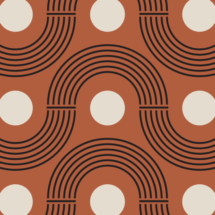 Add an abstract and geometric design to any wall of your interior with our Midcentury Waves Peel And Stick Removable Wallpaper. 