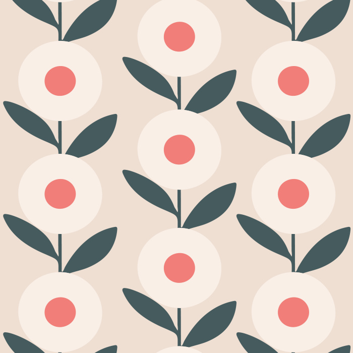 Add a cute floral accent to the interior of your home with our Geo Flower Peel And Stick Removable Wallpaper.