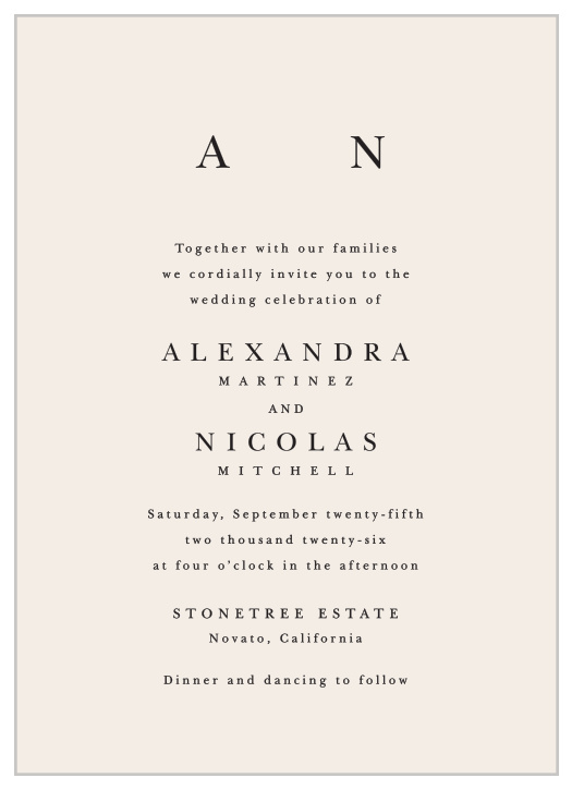Bring family and friends together to attend your big day with our Modern Monogram Wedding Invitations.