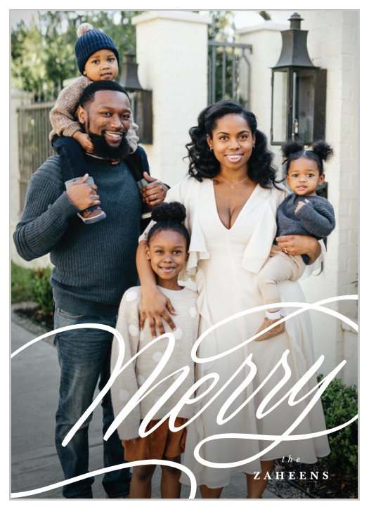 Send family and friends your season's greetings with our Lettered Merry Holiday Cards.