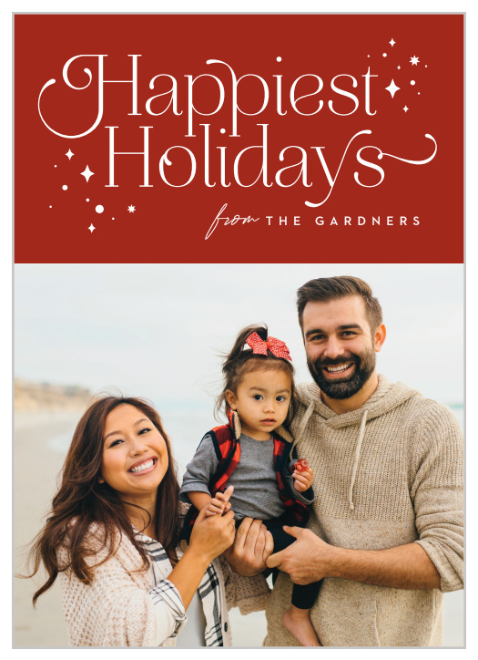 Our Happiest of Holidays Holiday Cards share your warm wishes with family and friends this season.