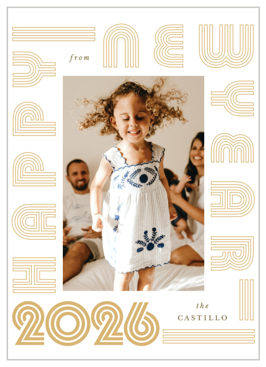 Share how you rang in the new year with family and friends with our Inline Celebration New Years Cards.