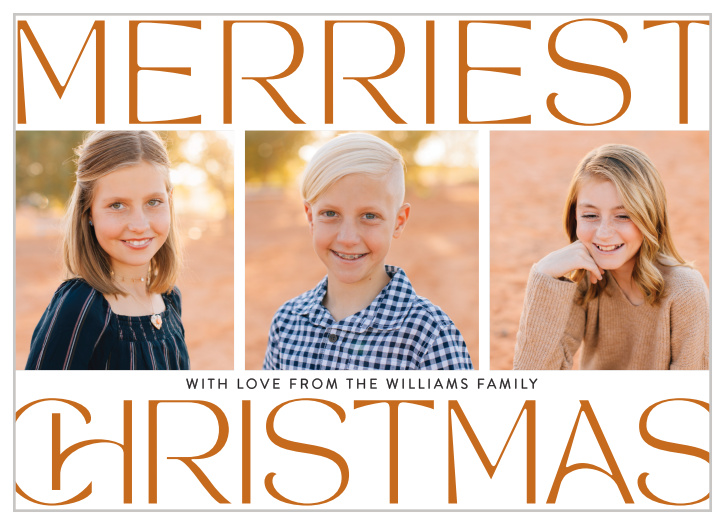 Spread some holiday cheer to family and friends this season with our Merriest Year Christmas Cards.