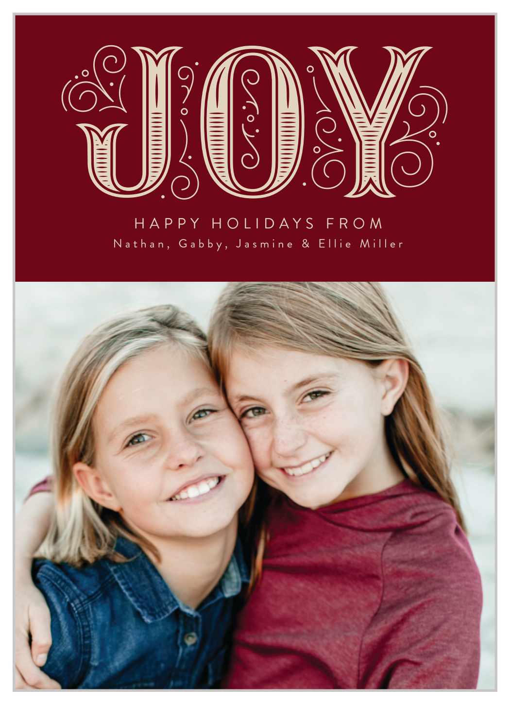 Ornate Joy Holiday Cards