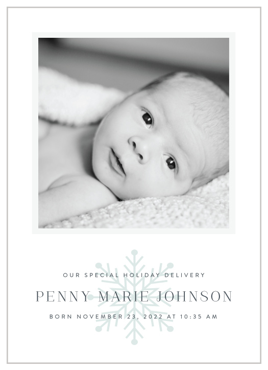 Your baby came in just in time for the festive season, share the news with our Special Delivery Holiday Cards.