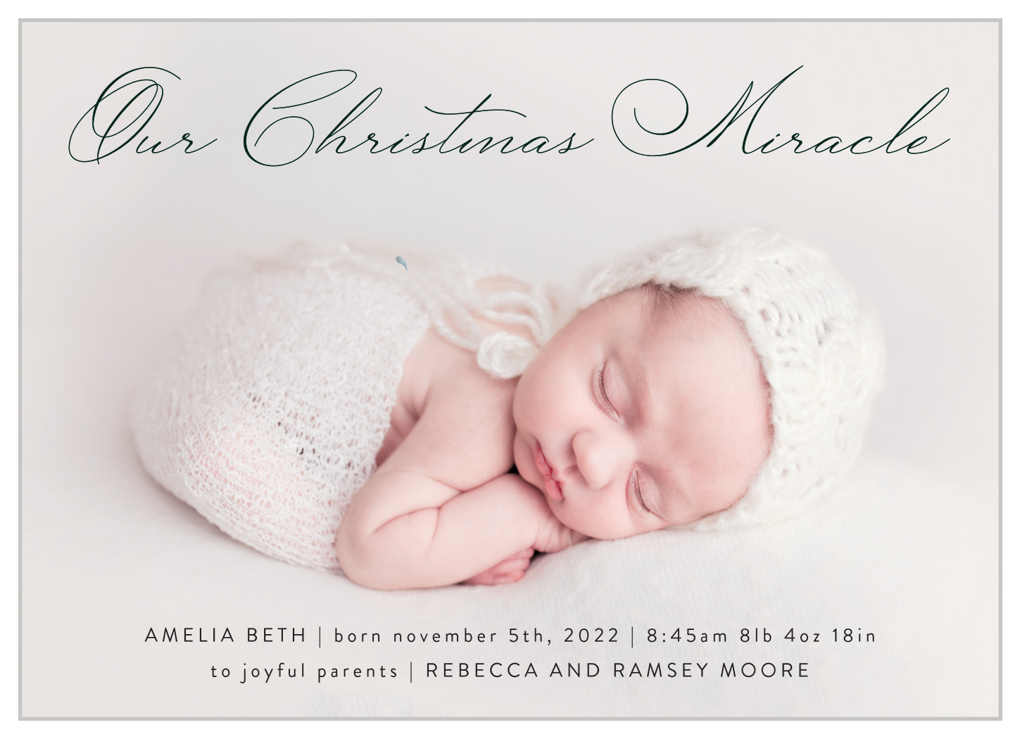Our Miracle Christmas Cards