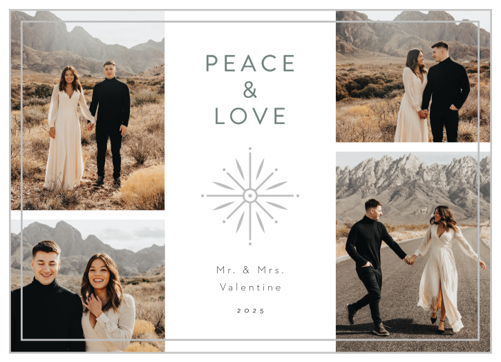 Spread festive cheer to family and friends as newlyweds with our Deco Snowflake Holiday Cards.