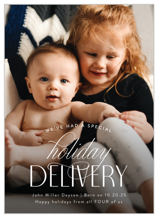 Your newborn came just in time for the holidays! Celebrate your new baby with our Holiday Package Holiday Cards.