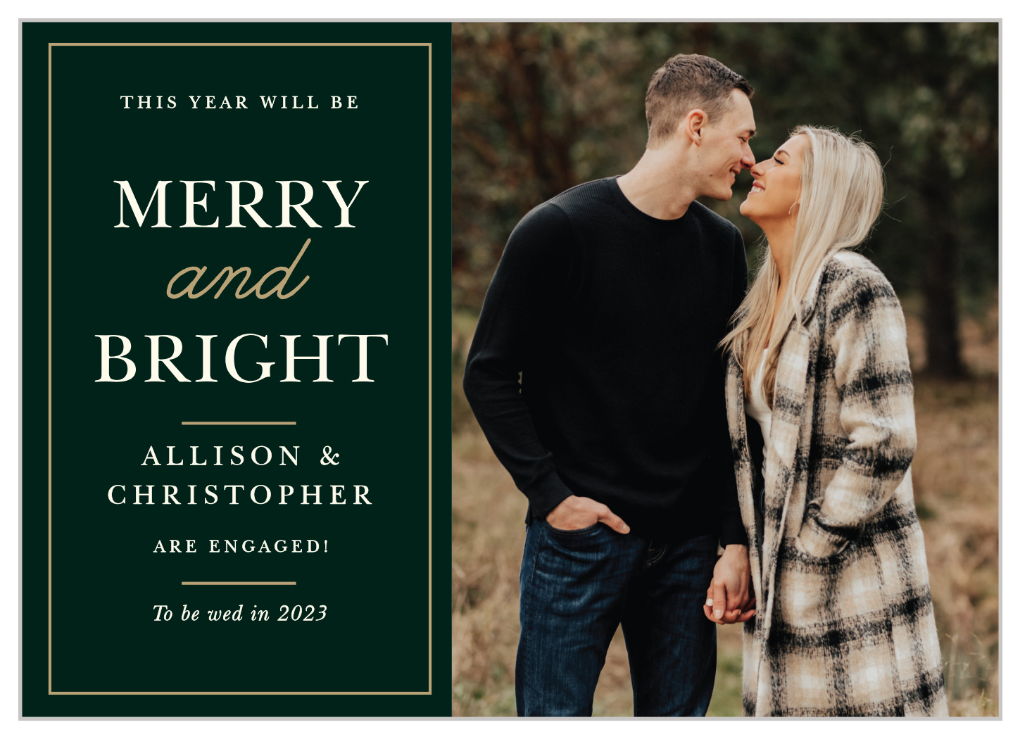 Classic Engagement Holiday Cards