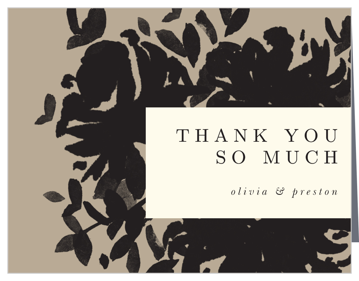 Inked Florals Wedding Thank You Cards