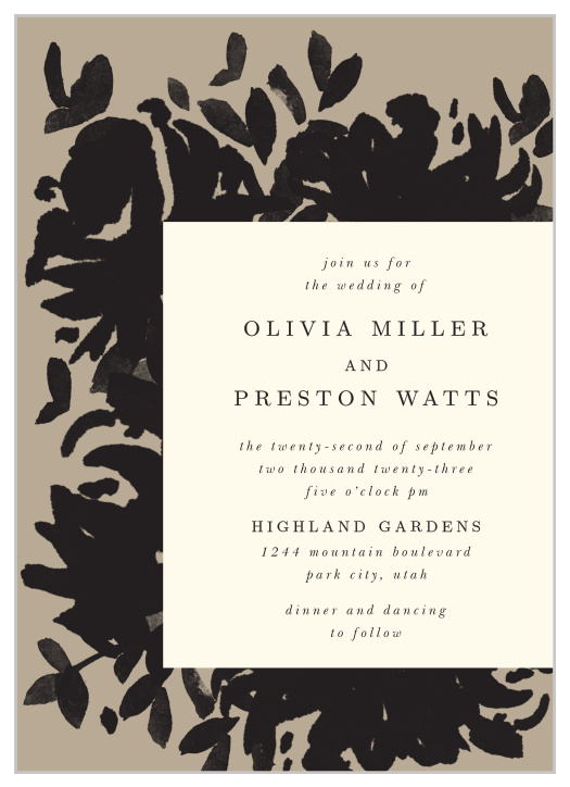 There's no better way to announce a contemporary wedding than with our Inked Florals Wedding Invitations!