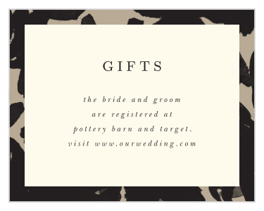 Let your guests know where they can find your wedding registry with our Inked Florals Registry Cards. 