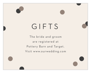 Share your registry details with our Party Party Registry Cards.