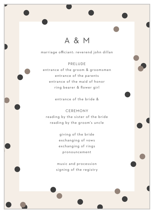 Set the stage for your ceremony with our Party Party Wedding Programs.