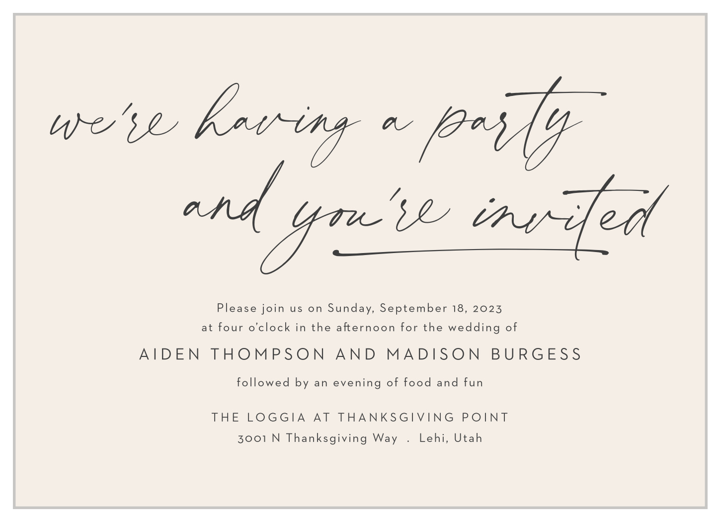 Party Party Wedding Invitations by Basic Invite