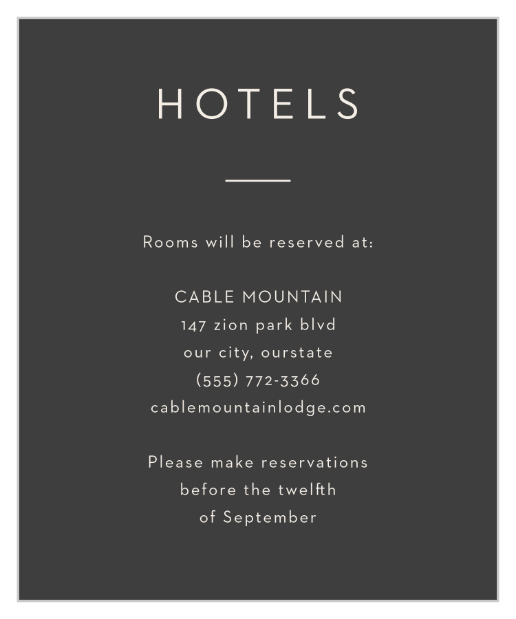 Party Party Accommodation Cards