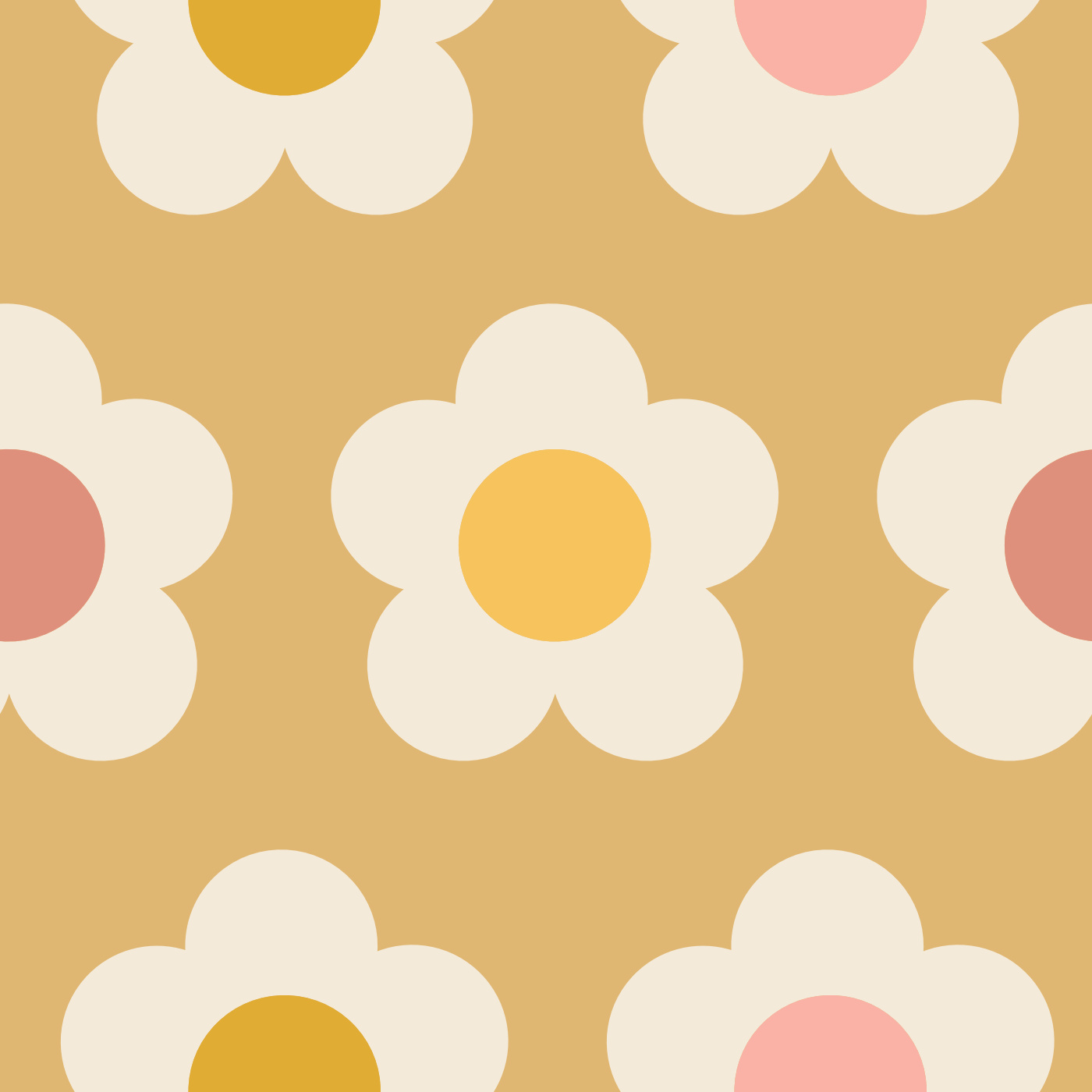 Retro Flora Wallpaper