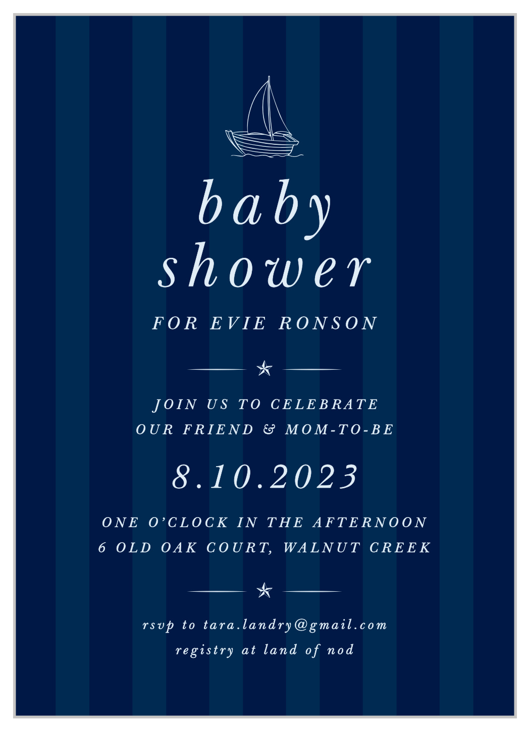 Penned Sailboat Baby Shower Invitations by Basic Invite