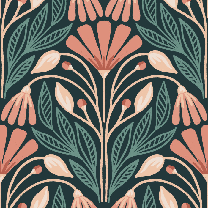 Create a whimsically enchanting experience in any room with our Meadow Damask Wallpaper. 