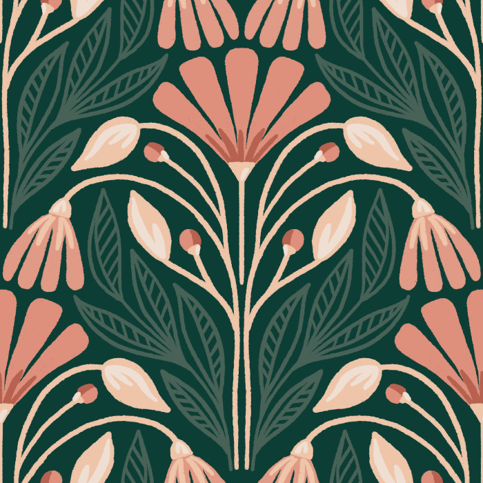 Create a whimsically enchanting experience in any room with our Meadow Damask Wallpaper.