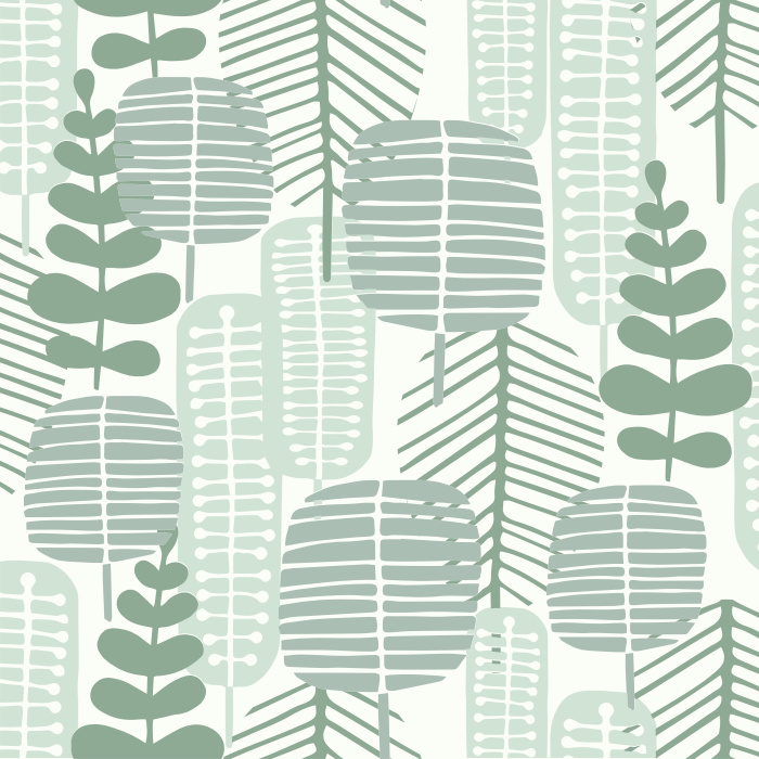 Add a botanical feel to any room in your home with our Retro Leaves Peel And Stick Removable Wallpaper!