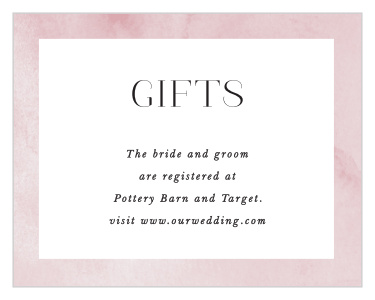 Inform family and friends where you have registered for wedding gifts with our Colorful Band Registry Cards.