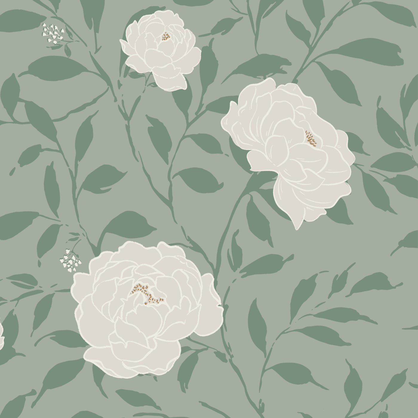 Pretty Peonies Wallpaper