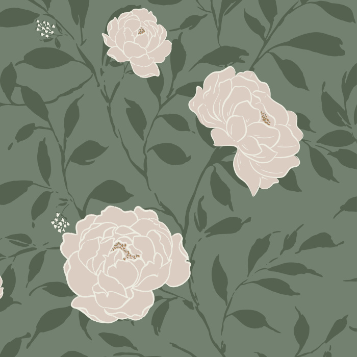 The Collins Green and Gold Floral Peel and Stick Wallpaper  MUSE Wall  Studio