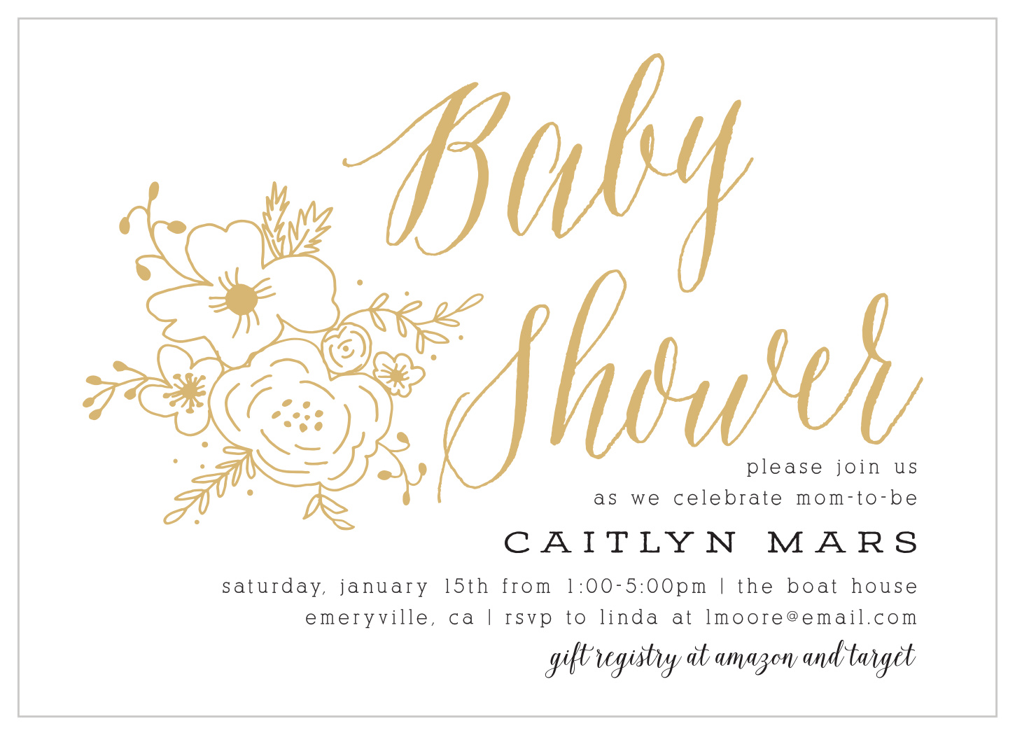Botanical Touch Baby Shower Invitations