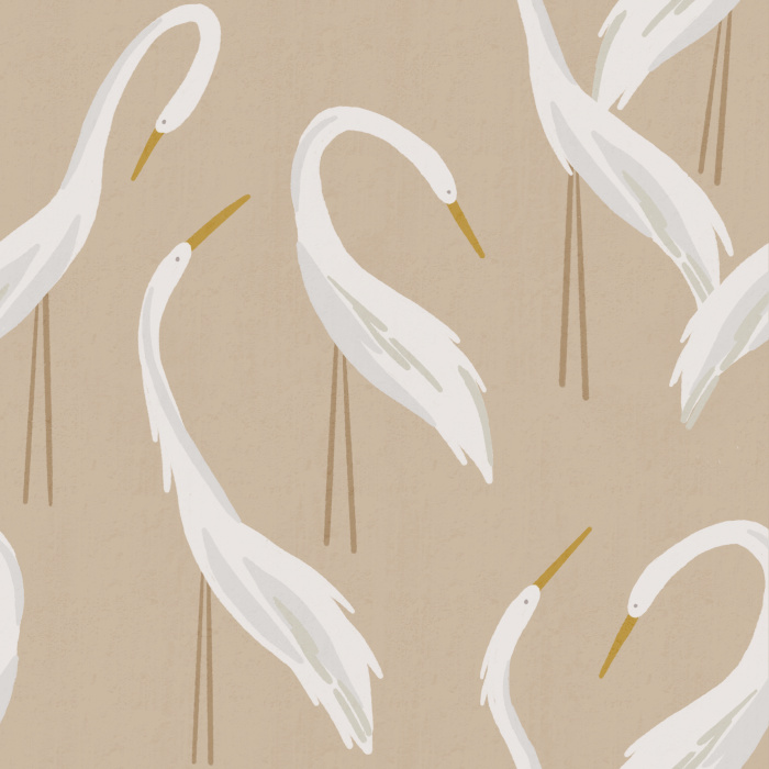Add some illustrated wildlife to your walls with our Mod Herons Peel And Stick Removable Wallpaper.