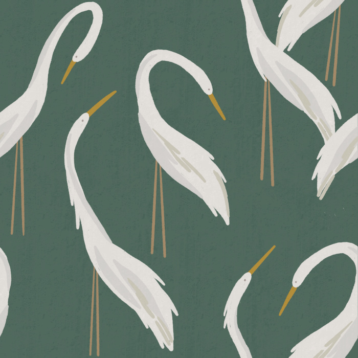 Add some illustrated wildlife to your walls with our Mod Herons Peel And Stick Removable Wallpaper.