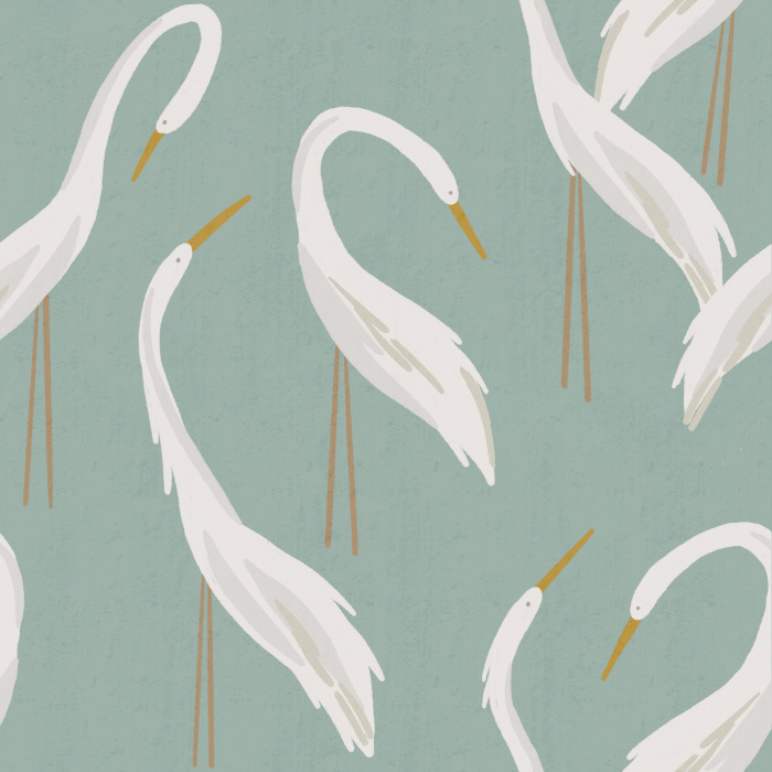 Add some illustrated wildlife to your walls with our Mod Herons Peel And Stick Removable Wallpaper.