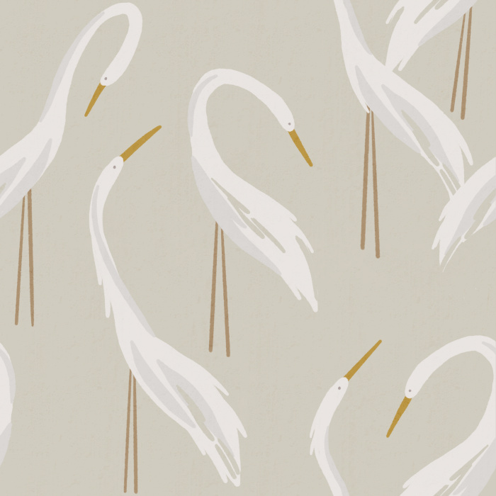 Add some illustrated wildlife to your walls with our Mod Herons Peel And Stick Removable Wallpaper.