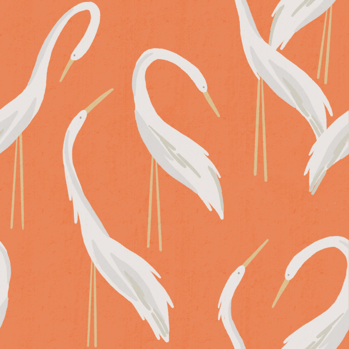 Add some illustrated wildlife to your walls with our Mod Herons Peel And Stick Removable Wallpaper.