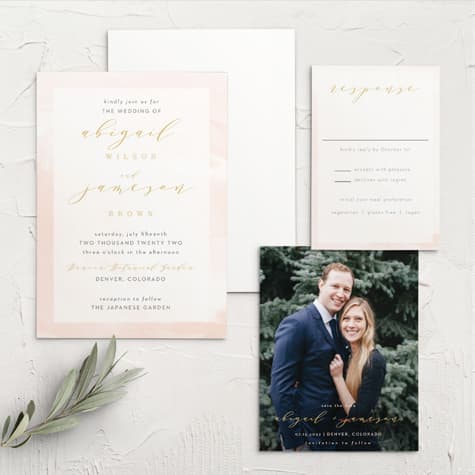 Modern Wash Wedding Invitations