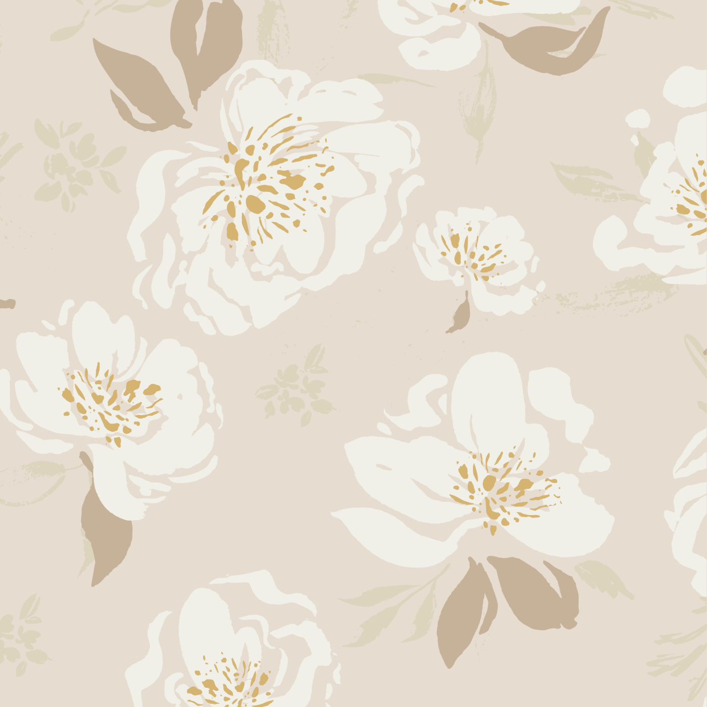 Free Vector  Vintage neutral floral pattern background remix from public  domain artwork