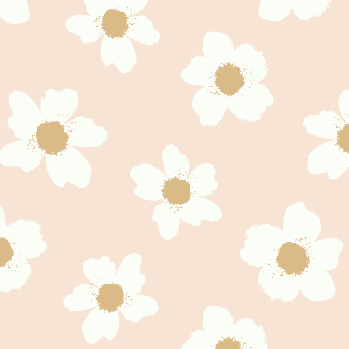 Terracotta Flowers Wallpaper